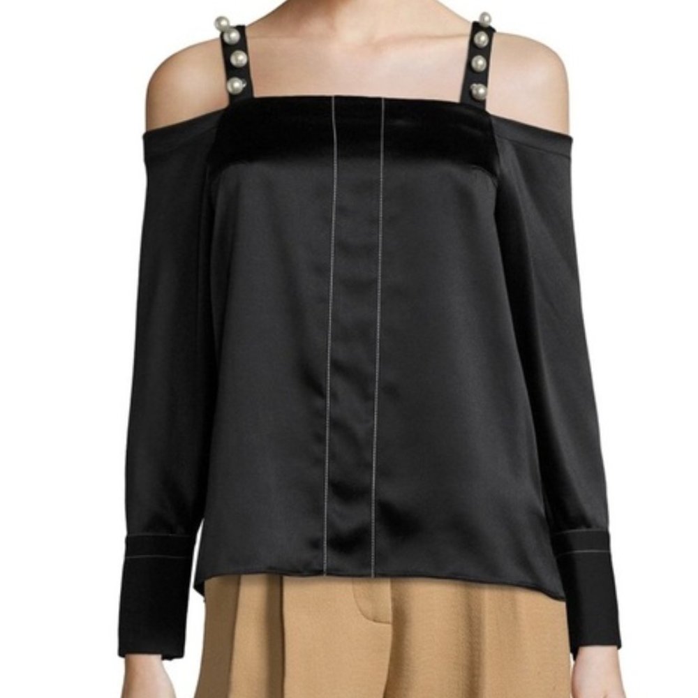 NWOT $495 Sz 2 3.1 Phillip Lim Black Cold Shoulder
